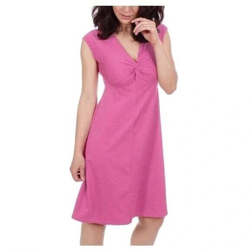 Patagonia Bandha Twist Front Dress Pink Slim Fit Stretch Casual Womens Small